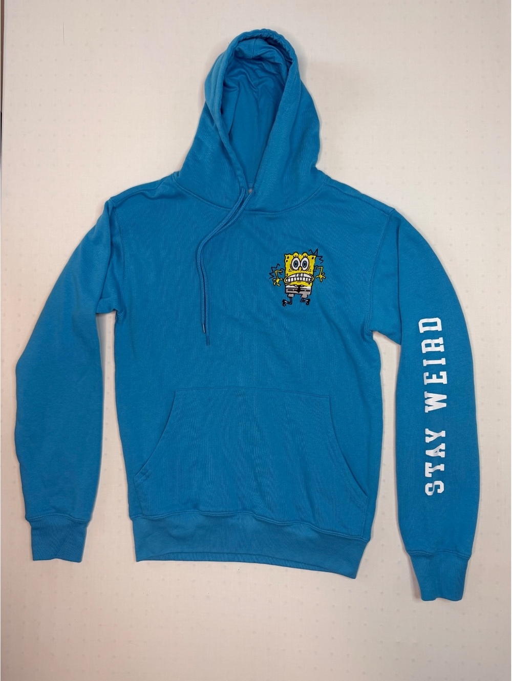 SpongeBob SquarePants STAY WEID Hoodie Adult XS CartoonCore Streetwear CozyWear